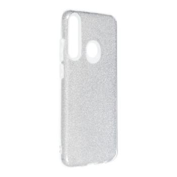 Huawei Y6P szilikon tok, csillámos, hátlap tok, ezüst, Shining kép