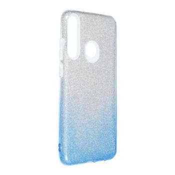 Huawei Y6P szilikon tok, csillámos, hátlap tok, kék-ezüst, Shining kép