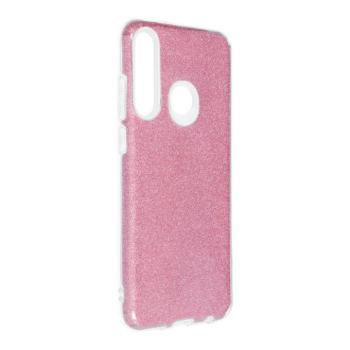 Huawei Y6P szilikon tok, csillámos, hátlap tok, pink, Shining kép