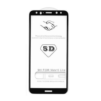 Huawei Y9a, Kijelzővédő fólia, ütésálló fólia (az íves részre is!), Tempered Glass (edzett üveg), fekete kép