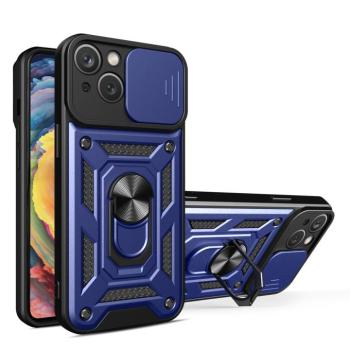 Hybrid Armor Camshield tok állvánnyal és kameravédővel iPhone 15 Plus - Kék kép