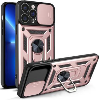 Hybrid Armor Camshield tok iPhone 13 Pro Max Armor tok kameravédővel rózsaszín kép