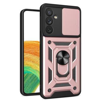 Hybrid Armor Camshield tok Samsung Galaxy A14 Armor tok kameravédővel rózsaszín kép