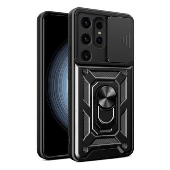 Hybrid Armor Camshield tok Samsung Galaxy S24 Ultra Armor kameratok - fekete kép