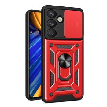 Hybrid Armor Camshield tok Samsung Galaxy S25 - piros kép