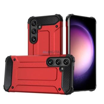 Hybrid Armor Camshield tok Samsung Galaxy S25 Plus - piros kép