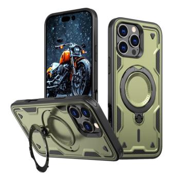 Hybrid Armor Trendy MagSafe-kompatibilis tok iPhone 16 Pro - zöld kép