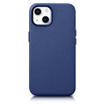 iCarer Case bőr valódi bőr tok iPhone 14 kék (WMI14220705-BU) (MagSafe kompatibilis) kép