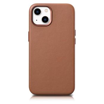 iCarer Case Leather valódi bőr tok iPhone 14 barna (WMI14220705-BN) (MagSafe kompatibilis) kép