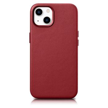 iCarer Case Leather valódi bőr tok iPhone 14 Plus piros (MagSafe kompatibilis) kép