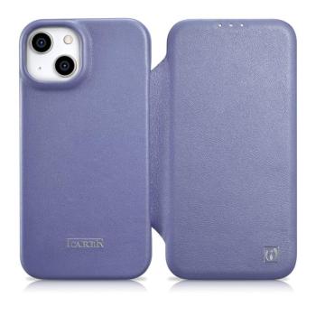 iCarer CE prémium bőr fóliatok iPhone 14 Plus Flip mágneses MagSafe világos lila (WMI14220715-LP) kép