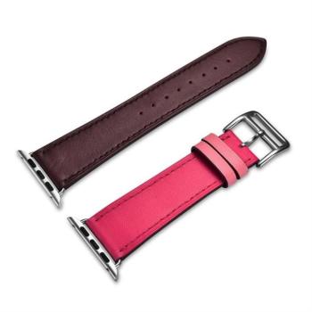 iCarer csereszíj Apple Watch 49mm / 45mm / 44mm / 42mm barna-rózsaszín kép