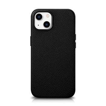 iCarer Litchi prémium bőr tok iPhone 14 Plus mágneses bőr tok MagSafe fekete (WMI14220711-BK) kép