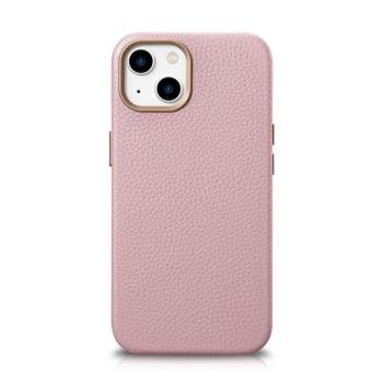 iCarer Litchi prémium bőr tok iPhone 14 Plus mágneses bőr tok MagSafe rózsaszínnel (WMI14220711-PK) kép