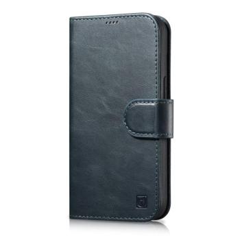iCarer Oil Wax Wallet Case 2in1 Case iPhone 14 Pro Max bőr Flip Cover Anti-RFID kék (WMI14220724-BU) kép