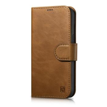 iCarer Oil Wax Wallet Case 2in1 iPhone 14 Pro Flip bőr tok Anti-RFID barna (WMI14220722-TN) kép