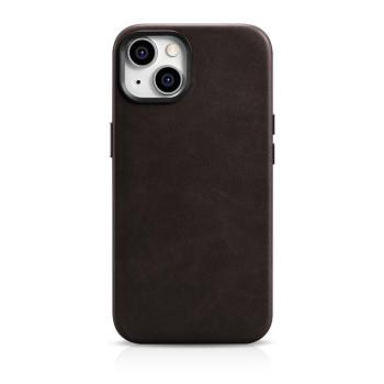 iCarer olajviasz prémium bőr tok iPhone 14 Plus mágneses bőr tok MagSafe barna (WMI14220703-BN) kép