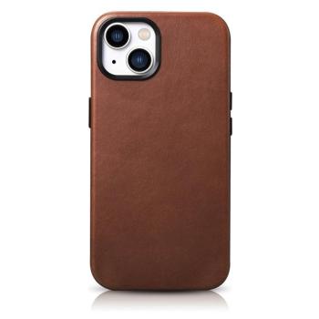 iCarer olajviasz prémium bőr tok iPhone 14 Plus mágneses bőr tok MagSafe barna (WMI14220703-RB) kép