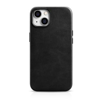 iCarer olajviasz prémium bőr tok iPhone 14 Plus mágneses bőr tok MagSafe fekete (WMI14220703-BK) kép