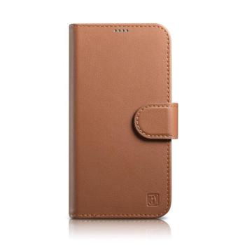 iCarer tárca tok 2in1 iPhone 14 Plus Flip bőr tok Anti-RFID barna (WMI14220727-BN) kép