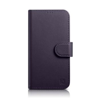 iCarer tárca tok 2in1 tok iPhone 14 bőr Flip Cover Anti-RFID sötétlila (WMI14220725-DP) kép