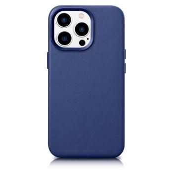 iCarer tok bőr valódi bőr tok iPhone 14 Pro Max kék (WMI14220708-BU) (MagSafe kompatibilis) kép