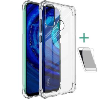 IMAK szilikon telefonvédő (közepesen ütésálló, légpárnás sarok + képernyővédő fólia) ÁTLÁTSZÓ Huawei P Smart (2020) kép