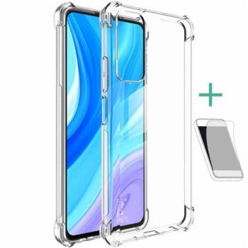 IMAK szilikon telefonvédő (közepesen ütésálló, légpárnás sarok + képernyővédő fólia) ÁTLÁTSZÓ Huawei P Smart (2021) kép