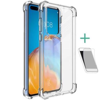 IMAK szilikon telefonvédő (közepesen ütésálló, légpárnás sarok + képernyővédő fólia) ÁTLÁTSZÓ Huawei P40 kép