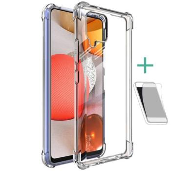 IMAK szilikon telefonvédő (közepesen ütésálló, légpárnás sarok + képernyővédő fólia) ÁTLÁTSZÓ Samsung Galaxy A42 5G (SM-A425F) kép