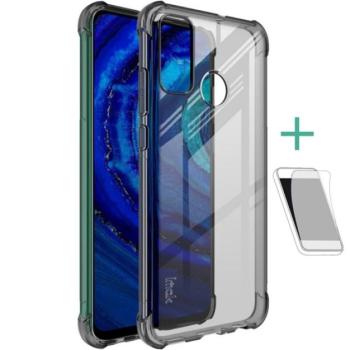 IMAK szilikon telefonvédő (közepesen ütésálló, légpárnás sarok + képernyővédő fólia) FÜSTSZÍNŰ Huawei P Smart (2020) kép
