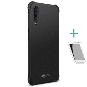 IMAK szilikon telefonvédő (közepesen ütésálló, légpárnás sarok, matt + képernyővédő fólia) FEKETE Samsung Galaxy A50 (SM-A505F), Samsung Galaxy A30s (SM-A307F), Samsung Galaxy A50s (SM- kép