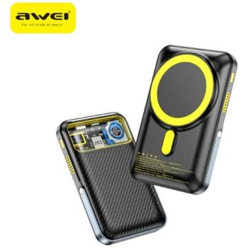 Indukciós powerbank Awei PA-10 10000mAh MagSafe fekete kép