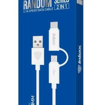 INKAX CK-35 2in1 USB Type-C+Micro USB 1M Adatkábel - Fehér kép