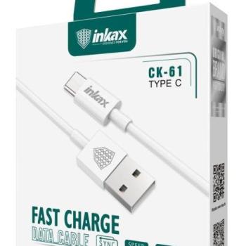 INKAX CK-61 USB Type-C 1M Adatkábel - Fehér kép