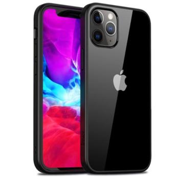 IPAKY telefonvédő szilikon keret (BUMPER, közepesen ütésálló, légpárnás sarok, akril hátlap) FEKETE Apple iPhone 12 mini kép