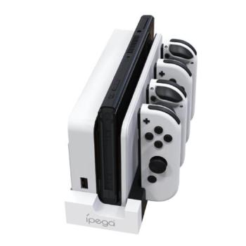 iPega 9186 N-Switch/Joy-con töltő dokkoló, fekete/fehér kép