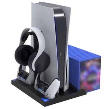 iPega P5013 PS5 multifunkcionális konzol tartó állvány kontroller töltő résszel, fekete kép
