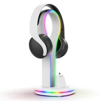 iPega P5P23 Töltő RGB állvány fülhallgató tartóval, Playstation Portalhoz, fehér kép