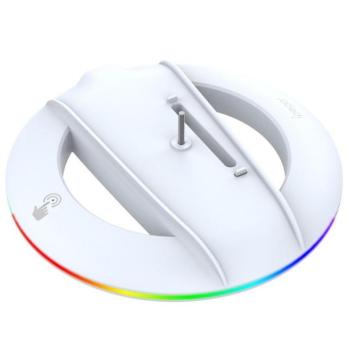 iPega P5S025S PlayStation 5 Pro/Slim függőleges állvány RGB világítással, fehér kép