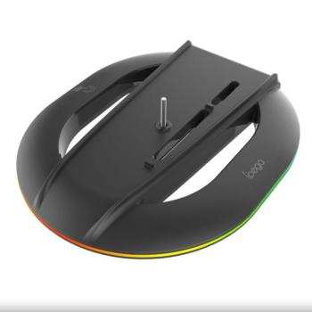 iPega P5S035SAH PlayStation 5 Pro/Slim függőleges állvány RGB világítással, 2xUSB-A csatlakozóval, fekete kép
