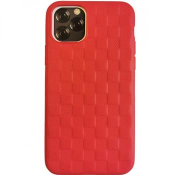 iPhone 11 Pro (5,8&quot;) hátlap tok, TPU tok, kocka mintás, piros, Devia Woven 2 kép