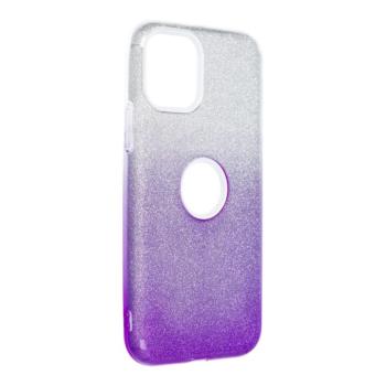 iPhone 11 Pro (5,8&quot;) szilikon tok, csillámos, hátlap tok, lila-ezüst, Shining kép