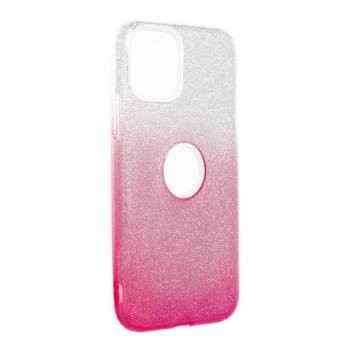 iPhone 11 Pro (5,8&quot;) szilikon tok, csillámos, hátlap tok, pink-ezüst, Shining kép