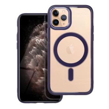 iPhone 11 Pro (5.8&quot;) szilikon tok, PC/TPU tok, magsafe, színes keretes, átlátszó/lila, Color Edge Mag Cover kép