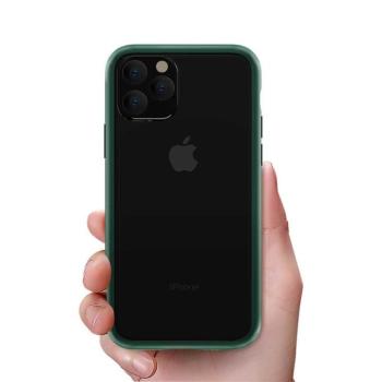 iPhone 11 Pro (5,8&quot;) ütésálló hátlap tok, TPU tok, átlátszó / zöld keret, Devia Shark4 kép
