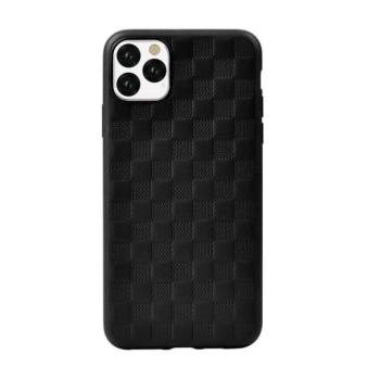 iPhone 11 Pro Max (6,5&quot;) hátlap tok, TPU tok, kocka mintás, fekete, Devia Woven 2 kép