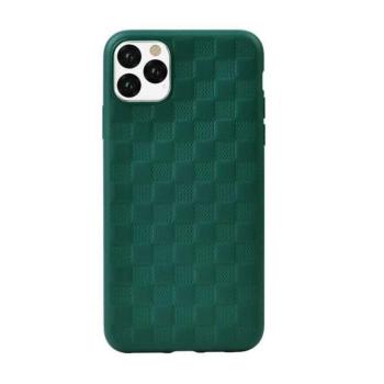 iPhone 11 Pro Max (6,5&quot;) hátlap tok, TPU tok, kocka mintás, zöld, Devia Woven 2 kép