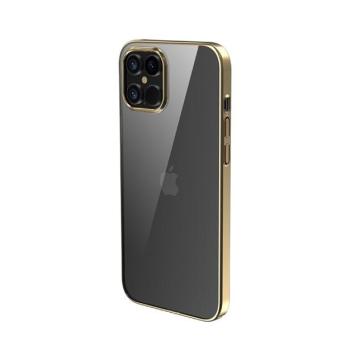 iPhone 11 Pro Max (6,5&quot;) kemény hátlap tok, TPU tok, átlátszó / arany keret, Devia Glimmer kép