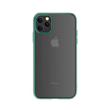 iPhone 11 Pro Max (6,5&quot;) kemény hátlap tok, TPU tok, átlátszó / zöld keret, Devia Glimmer kép